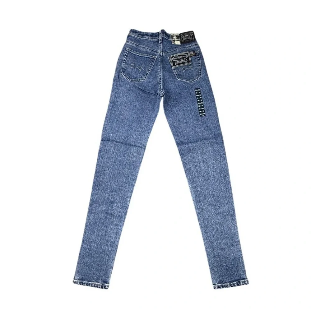 Parasuco Extreme Fit Womens High Rise Slim Leg Jeans Blue Medium Wash 30x32 NWT